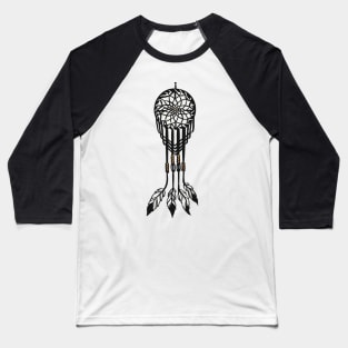 FEATHERED DREAMCATCHER Illustrated Native American Design Baseball T-Shirt